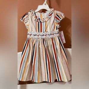 Colorful striped Bonnie Jean Dress Sz 4 NWT